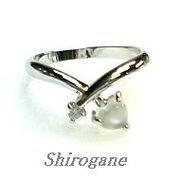 【日本製】ハートムーンストーン&キュービック☆　BR-3944