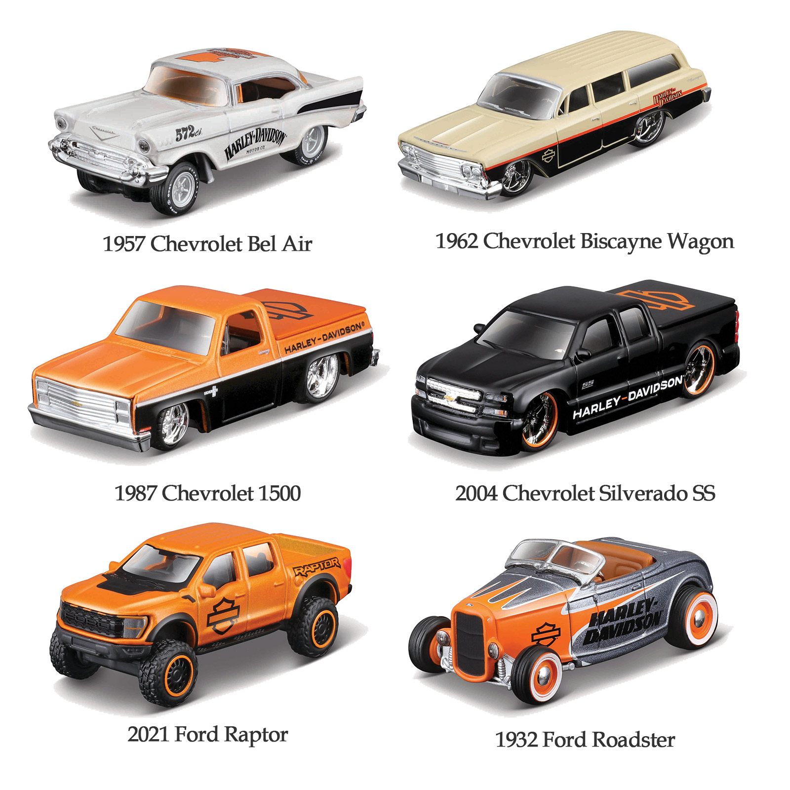 ミニカー＞Maisto 1：64 ハーレーダヴィッドソン カスタムカー6種