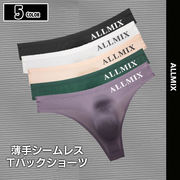 シームレス ビキニ ブリーフ Tバック アイスシルク メンズ 下着 ストレッチ パンツ ローライズ