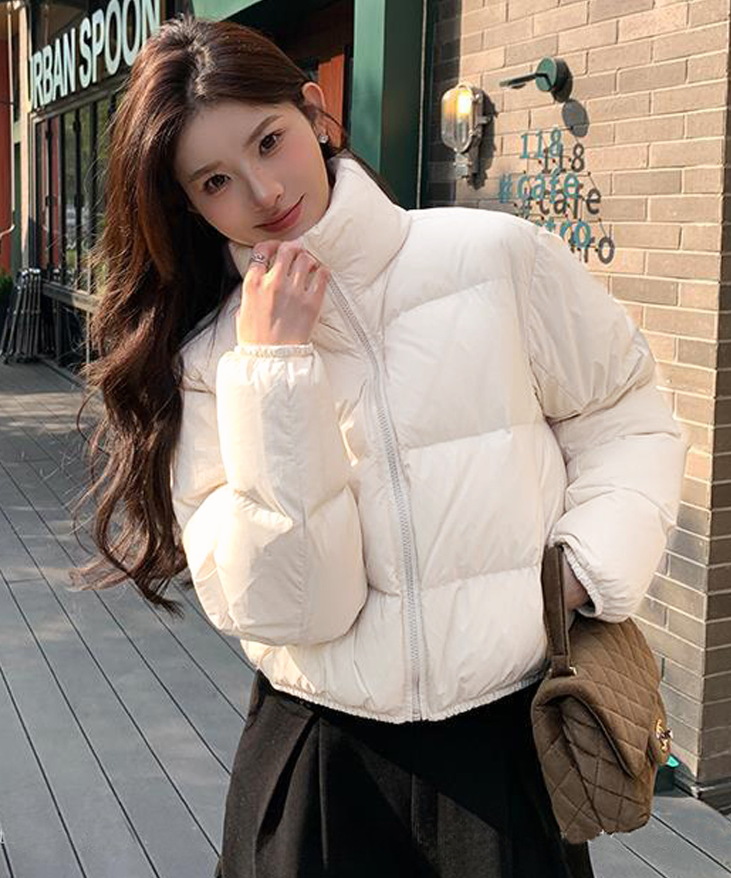 シンプル 中綿 ダウンジャケット ショート丈 韓国風 | 卸売