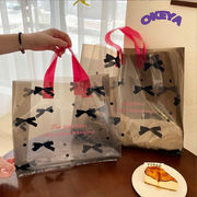 手提げ袋　リボン　ラッピング　ビニール袋　レジ袋　ショッピングバッグ　50点セット　4サイズ展開