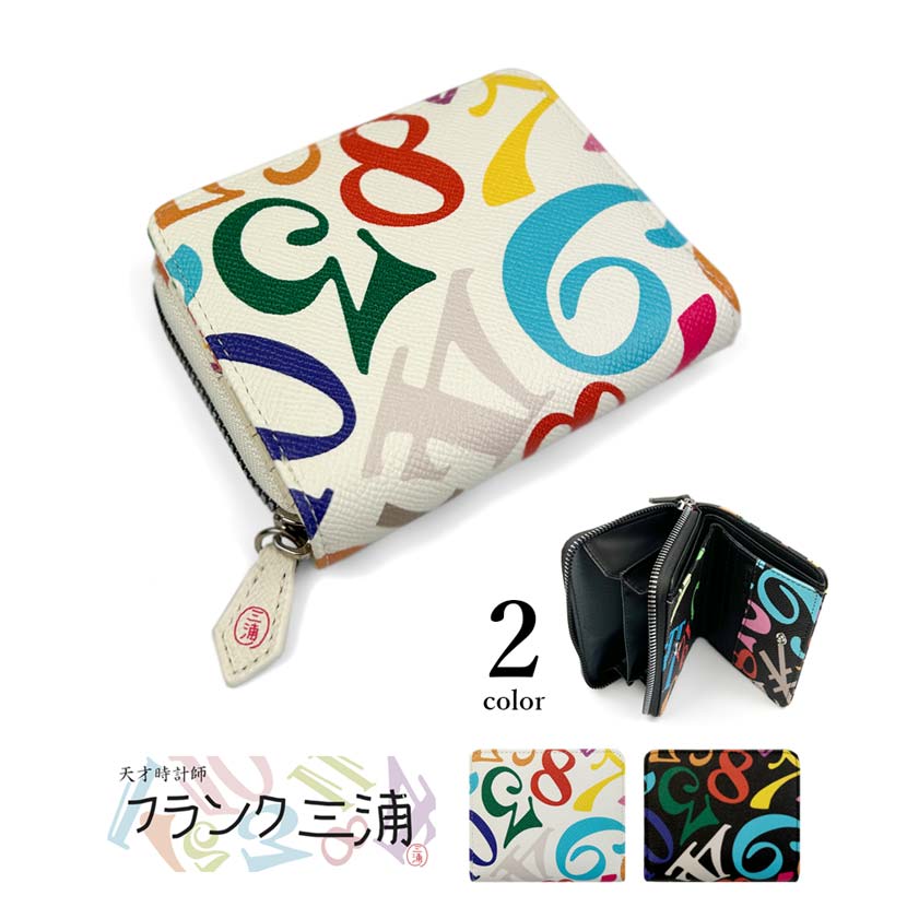 全2色 Frank Miura フランク三浦 ラウンドファスナー 二つ折り財布 ショートウォレット 合皮