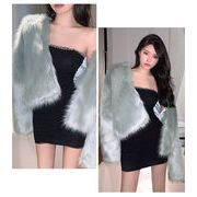 ファッション祭り特価中 2024冬 ファー毛皮 コート 毛羽立ったコート カジュアル 短いスタイル