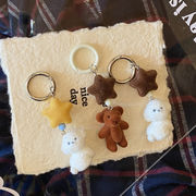 熊キーリング　バッグチャーム　DIY　韓国スマホアクセ