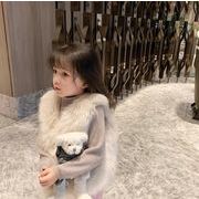 2024秋冬子供服 おしゃれ 暖かい もこもこ チョッキ 韓国風子供服 コート 防寒 温かい