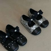 キッズ 子供用 パンプス ローファー リボン PU フェイクレザー