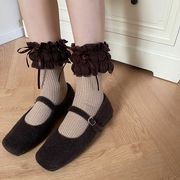 靴下 ソックス フリル ギャザー フットウェア レッグウェア レース レディース