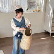 2025春夏子供服 シンプル 気質 デニムセットアップ 韓国風子供服 デニムパンツ&デニムチョッキ 2点セット