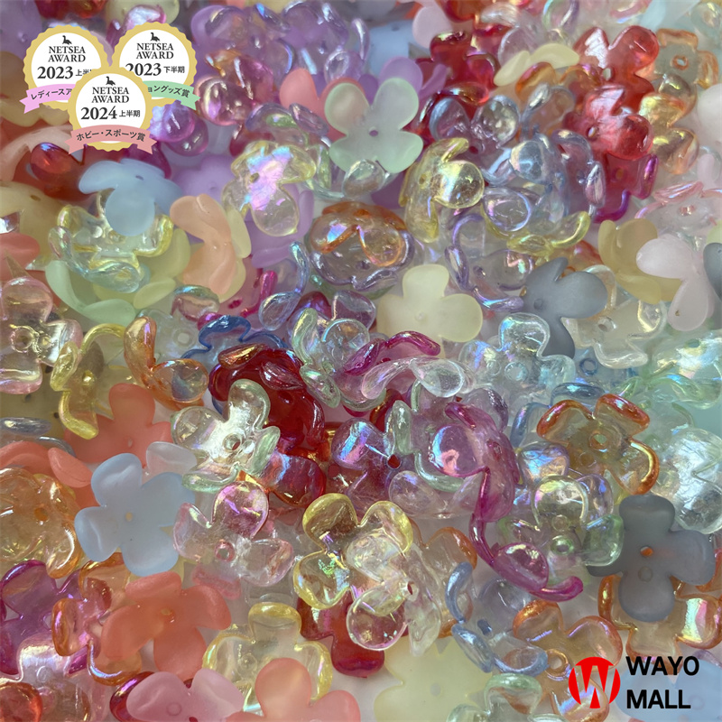 16mmアクリル 穴あり デコパーツDIY ビーズパーツ デコ素材 手芸材料 チェーンパーツ アクセサリーパーツ