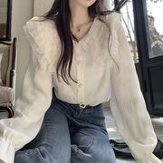 レディース・長袖・インナー・ブラウス・レース・シャツ・トップス  S～XXL   可愛い