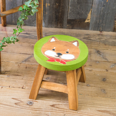 ラウンドスツール シバイヌ [ミニ 椅子 イス チェア キッズ 子供 犬 柴犬 ドッグ いぬ]