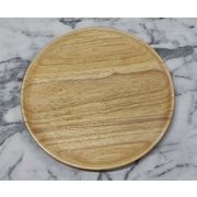 木製　ナチュラル　ゴムの木　丸プレート　皿　日本食品衛生対応