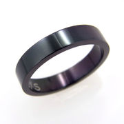 【価格・品番変更】ステンレス 4mm幅平打リング ブラック