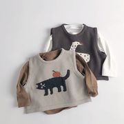 MTINY☆2025春新作 シンプルで高品質感 カートゥーン柄ノースリーブベスト