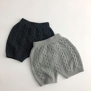 MTINY☆2024秋冬無地ケーブル編みニットショートパンツ