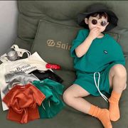 【2023秋新作】韓国風子供服女の子男の子 半袖セットアップスポーツ長袖パーカー