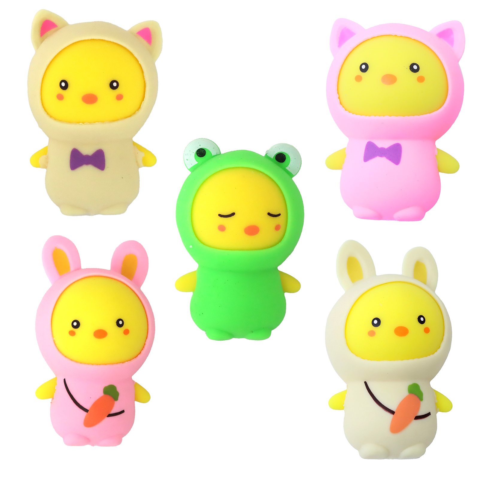 おもしろバラエティ雑貨＞着ぐるみスクイーズ ひよこちゃん 5種