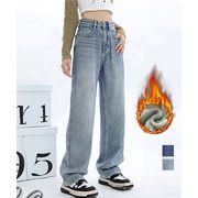 裏起毛デニムパンツストレートデニム裏ボア