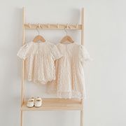 2025春夏子供服 シンプル 蝶結び柄 ワンピース&ロンパース 姉妹服 韓国風ベビー服 連体服