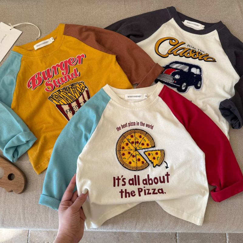 2025★韓国風子供服★トップス★Tシャツ★長袖★キッズ★80cm～140cm 3色