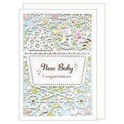 【グリーティングカード】出産グリーティングカード ブルー