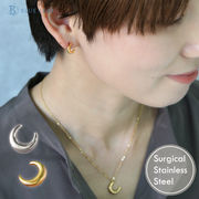 ピアス 月 三日月 ムーン サージカルステンレス SUS316  キャッチ k18コーティング【国内即納】