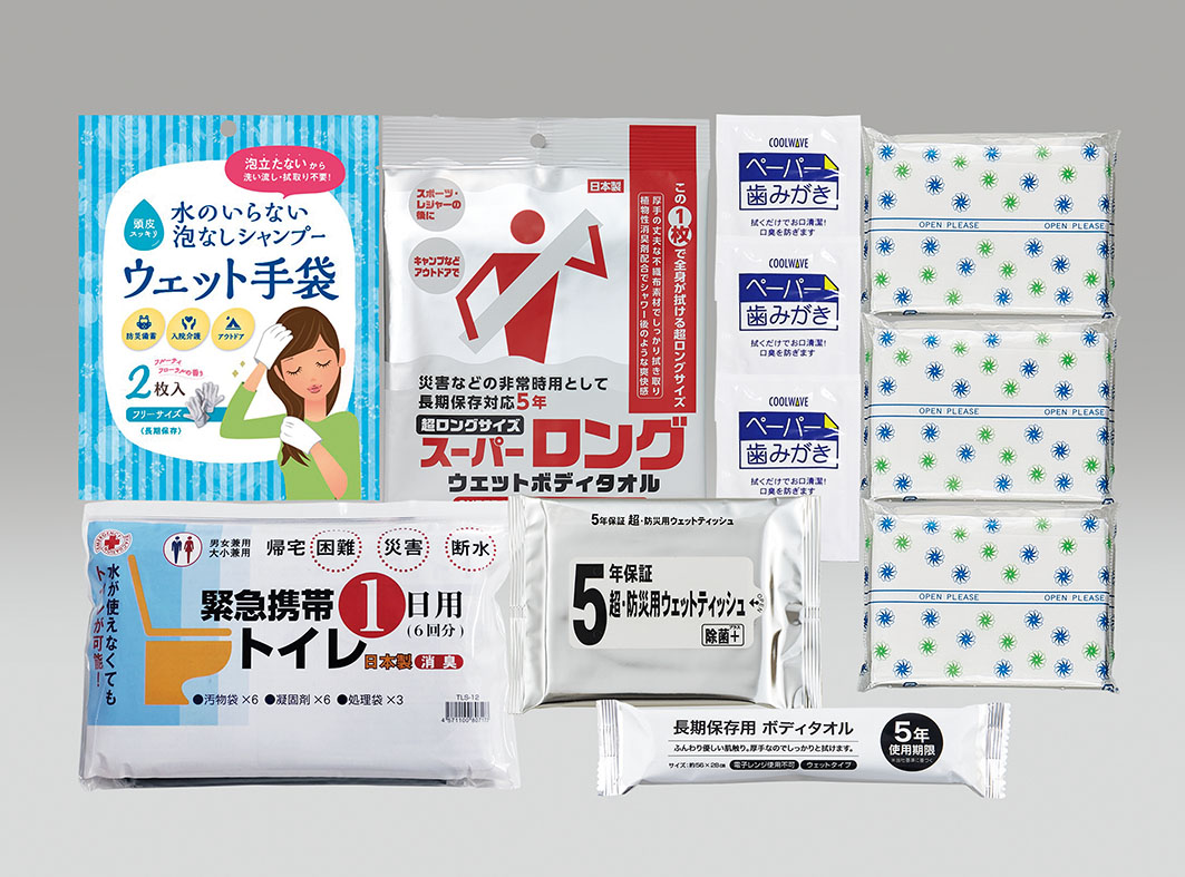 災害断水時・衛生1日用セット DWH-35BX 防災セット 断水対策 避難セット 簡易トイレ ペーパー歯磨き