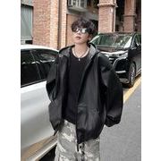 トップス アウター ジャケット PU フェイクレザー フード ブルゾン ジャンパー