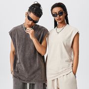 メンズ ビンテージ風 無地 タンクトップ 男女兼用 ノースリーブ トップス 春夏 2025新作★全18色