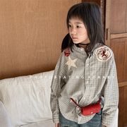 子供服 キッズ カジュアルシャツ 長袖 チェック柄 ストライプ コットン 綿