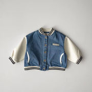 BAIS☆INS 韓国風 デニム ベースボールジャケット 男女兼用 カレッジスタイル トップス