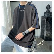 TSHEKヘビーゲージワッフル編み半袖ニットTシャツ ハイグラム5分スリーブ スモールネック