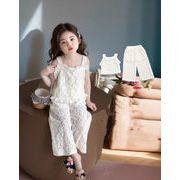 【2025夏新作】韓国風子供服★キッズ服★袖無しトップス+ ズボンセット ★カジュアル★ 90cm～140cm
