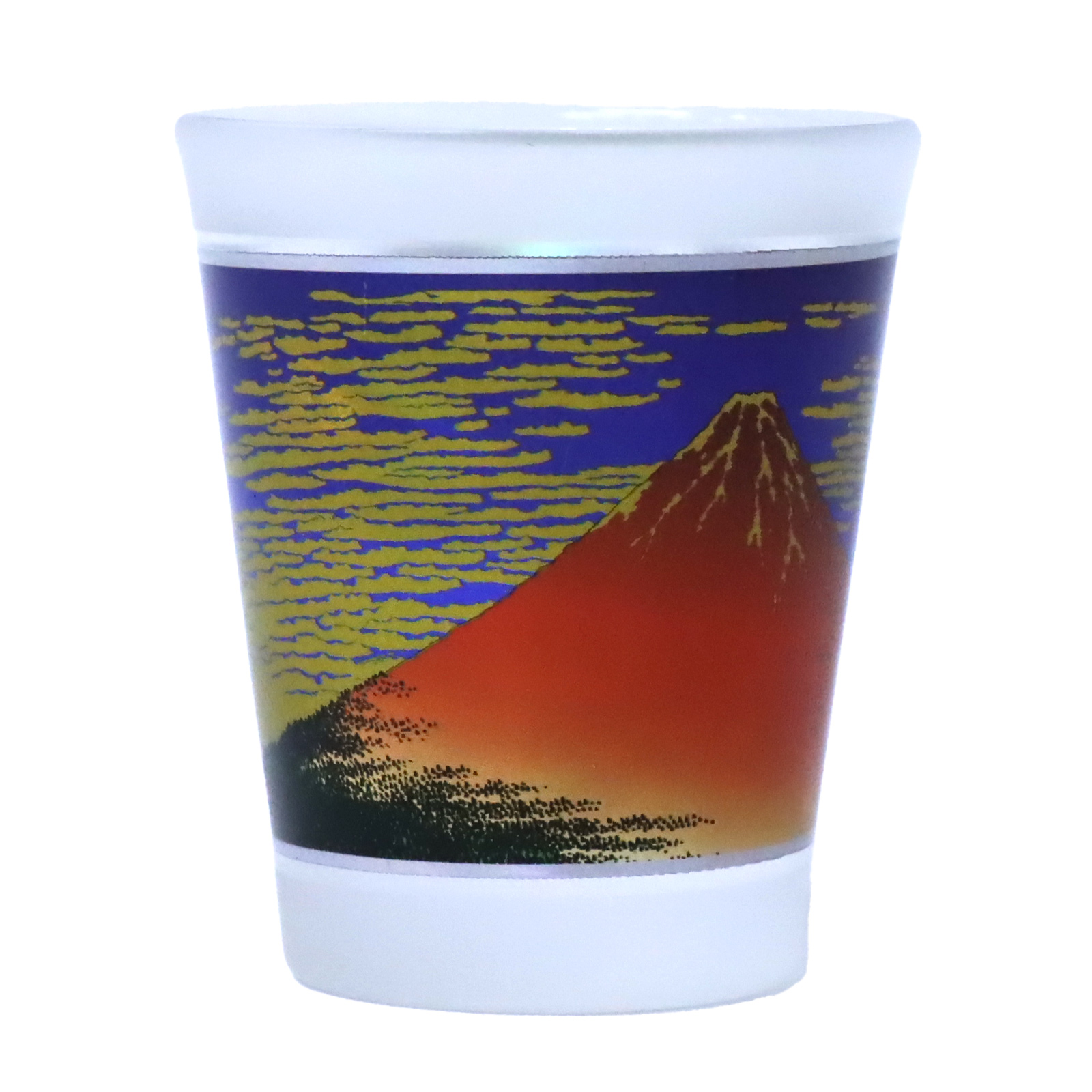 ＜和雑貨・和土産＞ショットグラス　フロスト　ショットグラス　赤富士　No.303-850