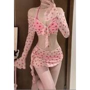新品 温泉 スリム エレガント女性 水着　温泉可　シャワー　ビキニ　4点セット