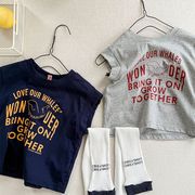 SHENJ☆2025子供服夏物 韓国風プリント 女児用ノースリーブTシャツ 男児用肌着