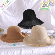 2025夏新作 麦わら帽子 小顔効果 草編み 紫外線対策 折りたたみ可能