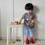 2025夏☆男の子カートゥーンプリントTシャツ 丸首