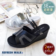 【2025年春夏新作】ミュールサンダル レディース 2WAY ストラップベルト ウエッジソール グリッター