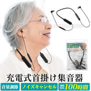 母の日・父の日用プレゼント★ノイズキャンセル付き充電式首掛け集音器　軽量で連続使用★約100時間