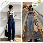 サロペット オーバーオール デニムサロペット カジュアル ポケット レディース