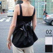 【2025新作商品♪】バックりぼんペプラムトップス
