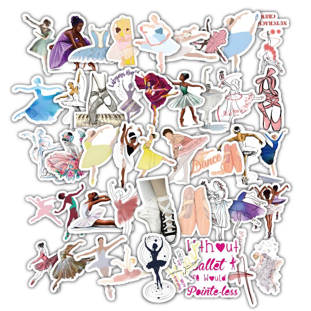 60枚/セット 踊りのステッカー  防水バレエラベル バレエのステッカー 手帳用シール バレエの雑貨 音楽関連