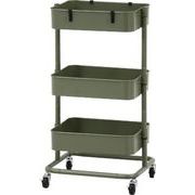 高さが調整できるワゴン マルシェ モスグリーン 45069