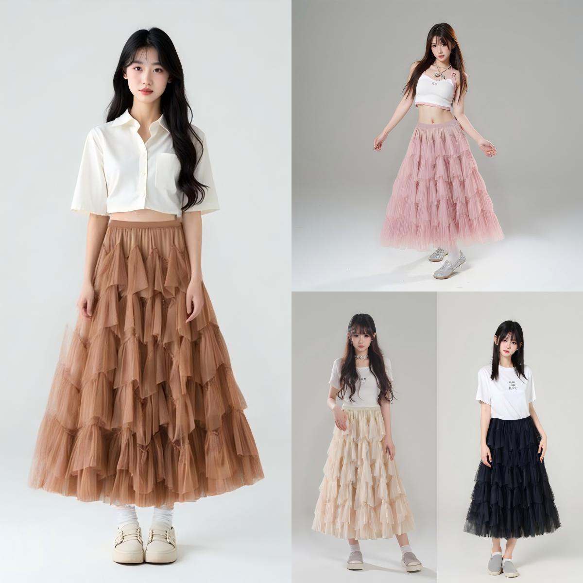 2025春夏レディース服 シンプル ゆったり ロングスカート 韓国風