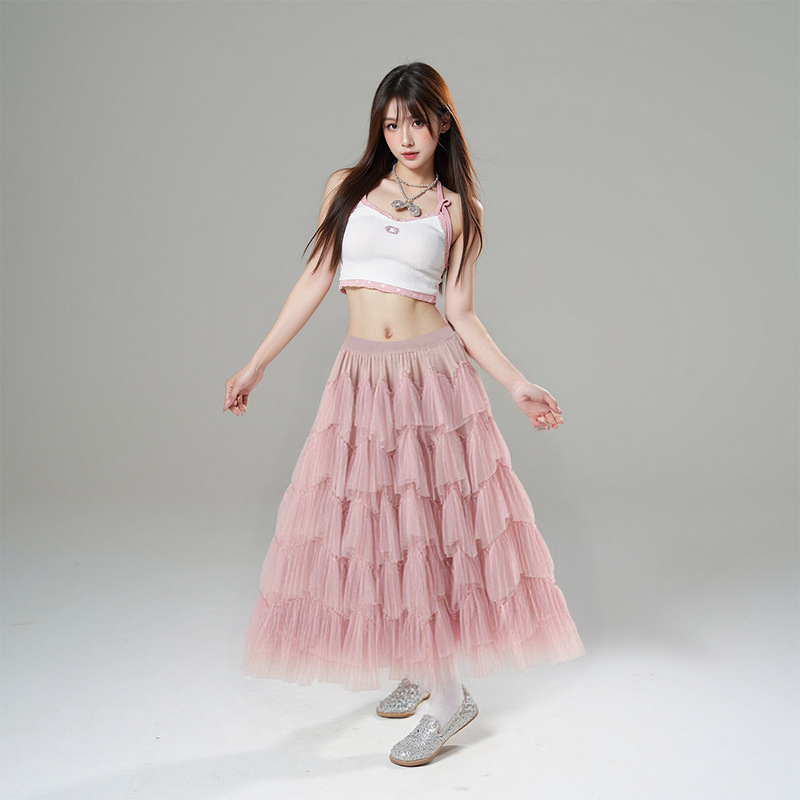 2025春夏レディース服 シンプル ゆったり ロングスカート 韓国風