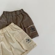 2025春夏子供服 シンプル ショートパンツ 韓国風 キッズ服 ボトムス カーゴパンツ 2色展開[90~140cm]