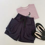 2025春夏子供服 シンプル ショートパンツ 韓国風 キッズ服 ボトムス カーゴパンツ [90~140cm]