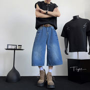 2025春夏新作 メンズ  ボトムス カジュアルパンツ ジーンズ  デニム 七分丈パンツ  男