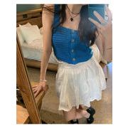 2025年INS 春夏新作　おしゃれ　ニット　ベアトップ  タンクトップ　カジュアル系